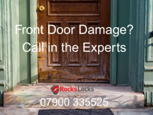 front door damage caused by sun and heat
